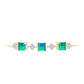 Goldplattiertes Silberarmband mit äthiopischem Paraiba-Blauopal und weißem Topas