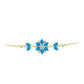 Goldplattiertes Silberarmband mit äthiopischem Paraiba-Blauopal und weißem Topas