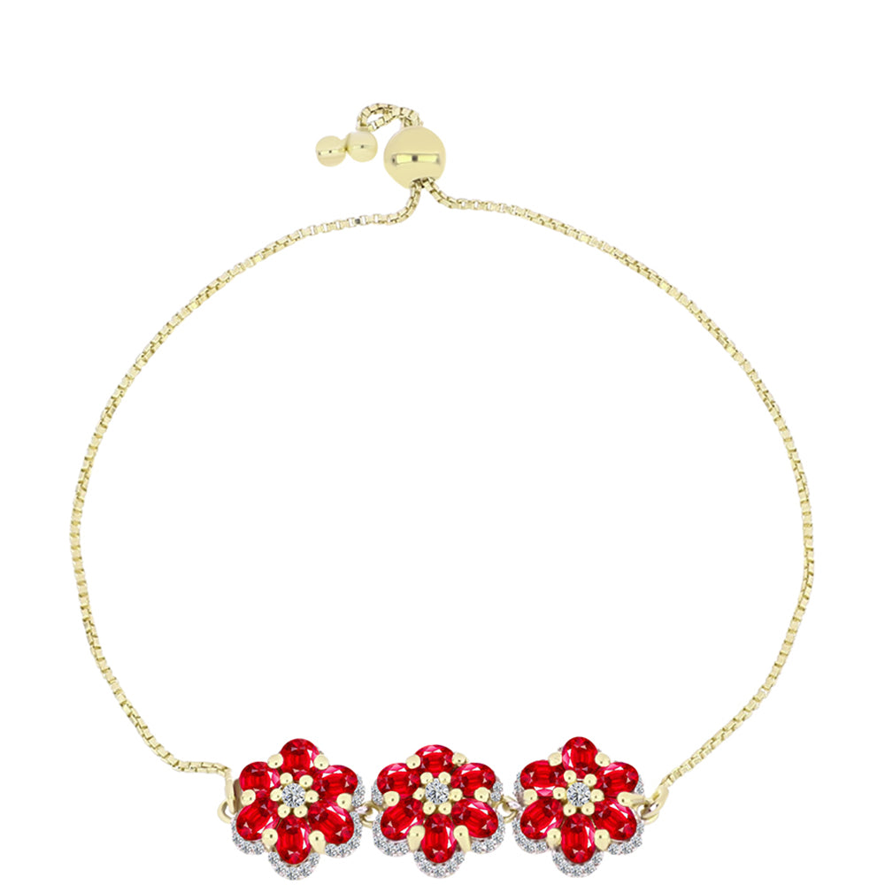 Goldplattiertes Silberarmband mit rotem Achat und weißem Topas 1 