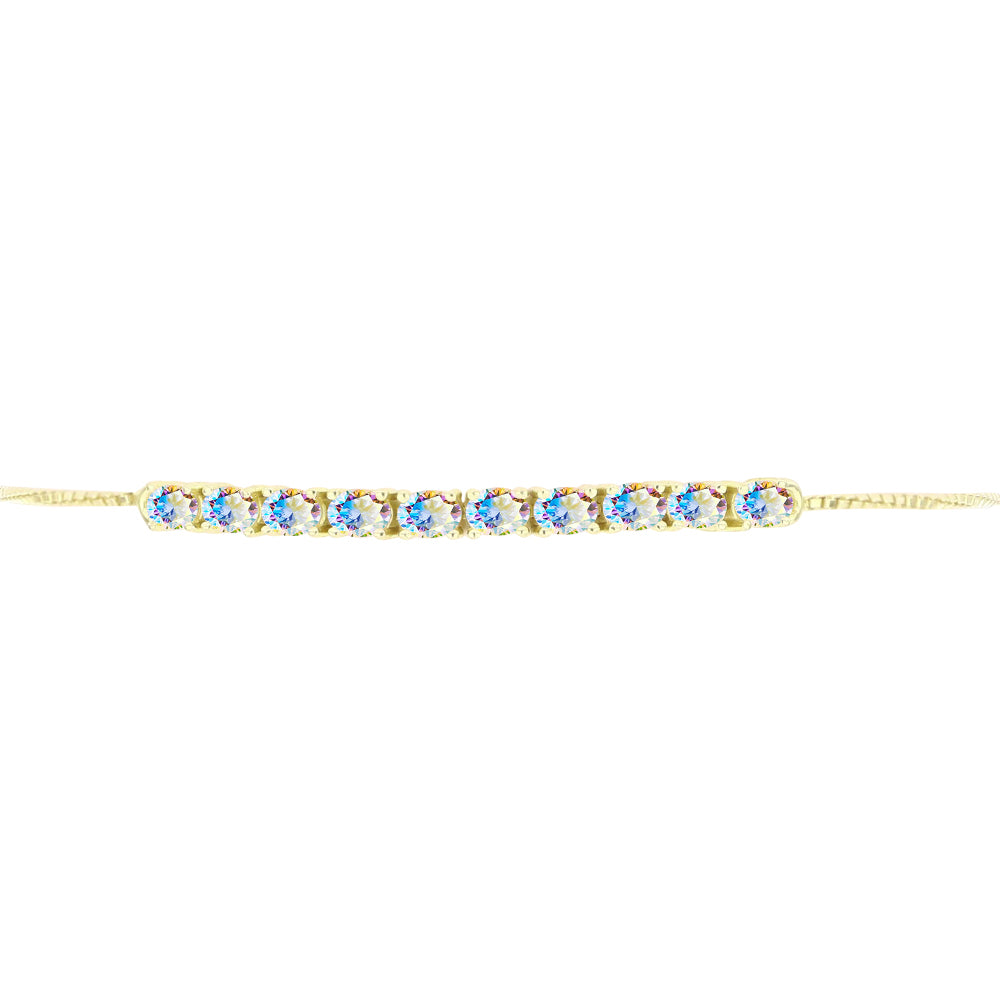 Goldplattiertes Silberarmband mit Eis-Moissanit