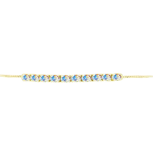 Goldplattiertes Silberarmband mit Eis-Moissanit