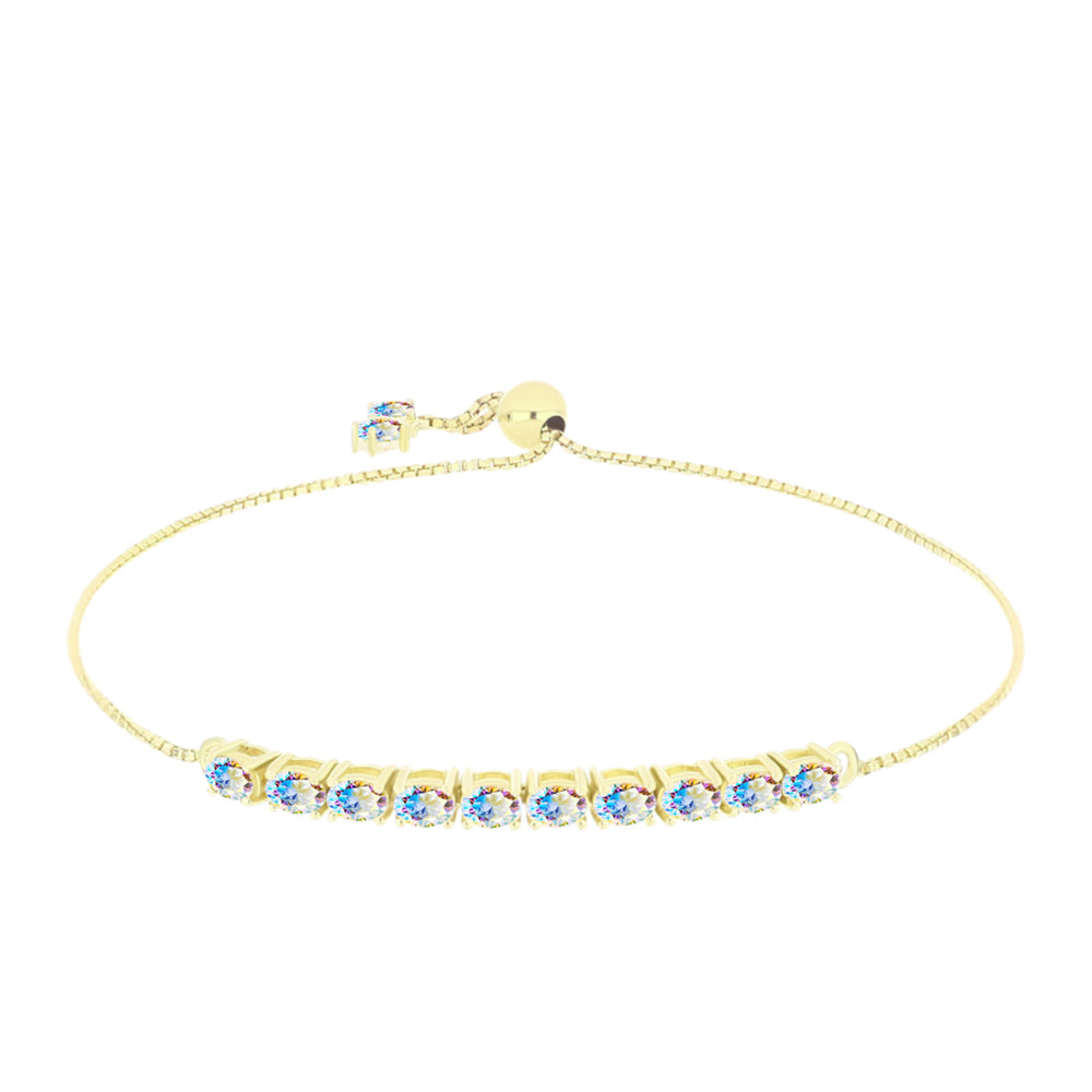 Goldplattiertes Silberarmband mit Eis-Moissanit