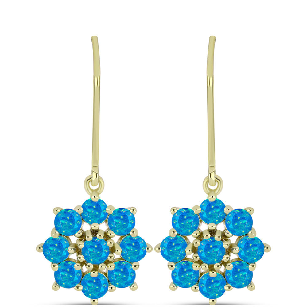 Goldplattierte Silberohrringe mit äthiopischem Paraiba-Blauopal 1 