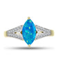 Goldplattierter Silberring mit äthiopischem Paraiba-Blauopal und weißem Topas