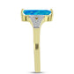 Goldplattierter Silberring mit äthiopischem Paraiba-Blauopal und weißem Topas