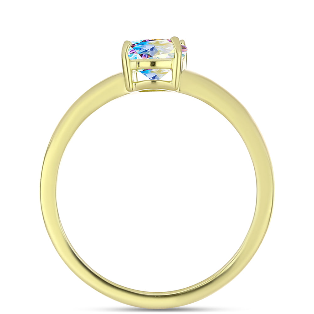 Goldplattierter Silberring mit Eis-Moissanit 2 