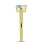Goldplattierter Silberring mit Eis-Moissanit