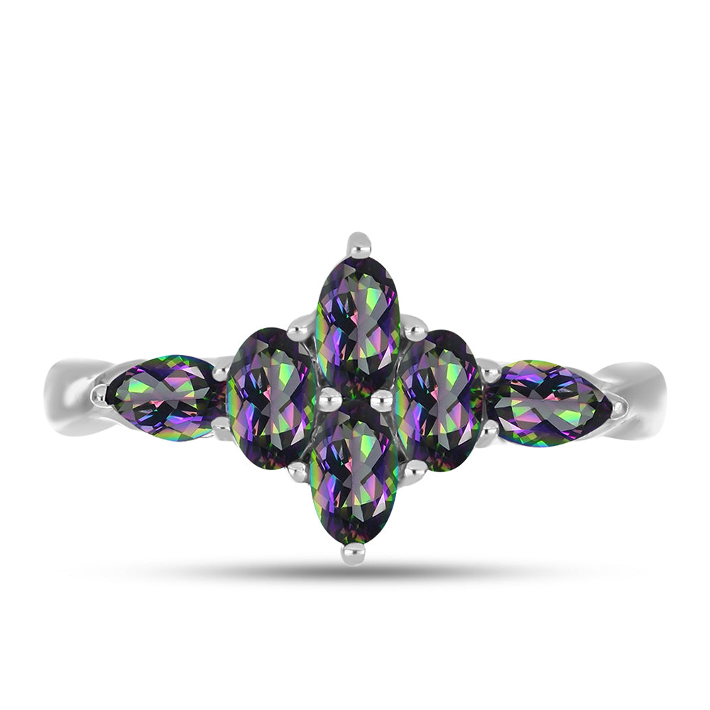 Silberring mit mystischem Topas