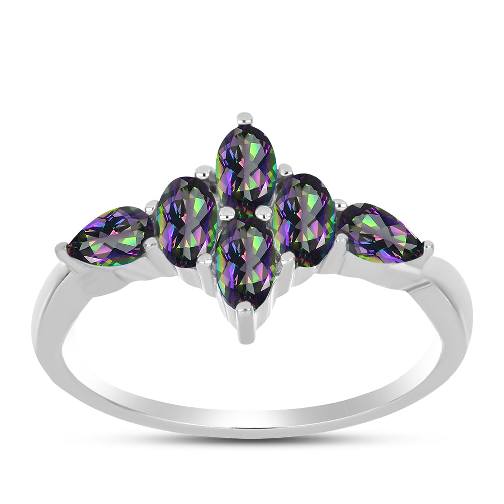 Silberring mit mystischem Topas