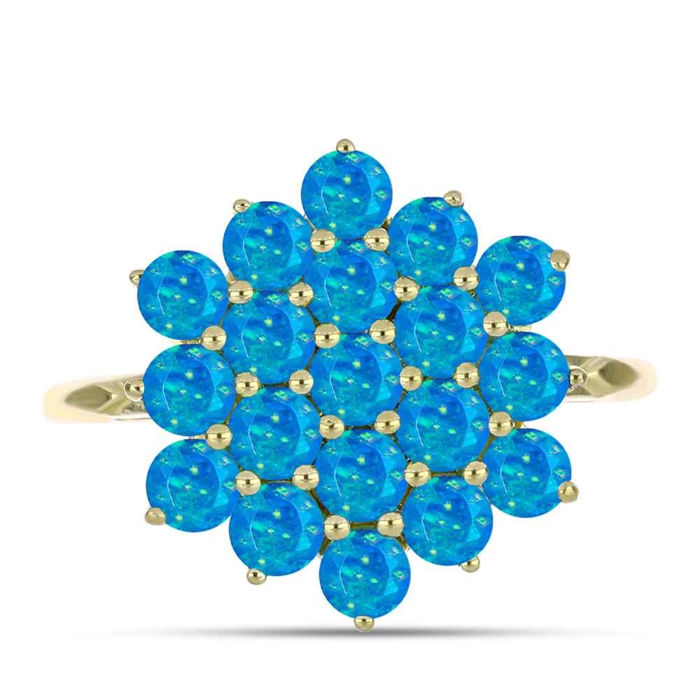 Goldplattierter Silberring mit äthiopischem Paraiba-Blauopal 1 