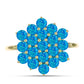 Goldplattierter Silberring mit äthiopischem Paraiba-Blauopal