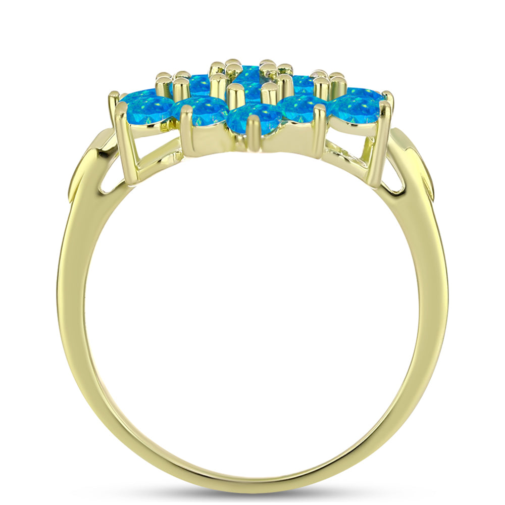 Goldplattierter Silberring mit äthiopischem Paraiba-Blauopal