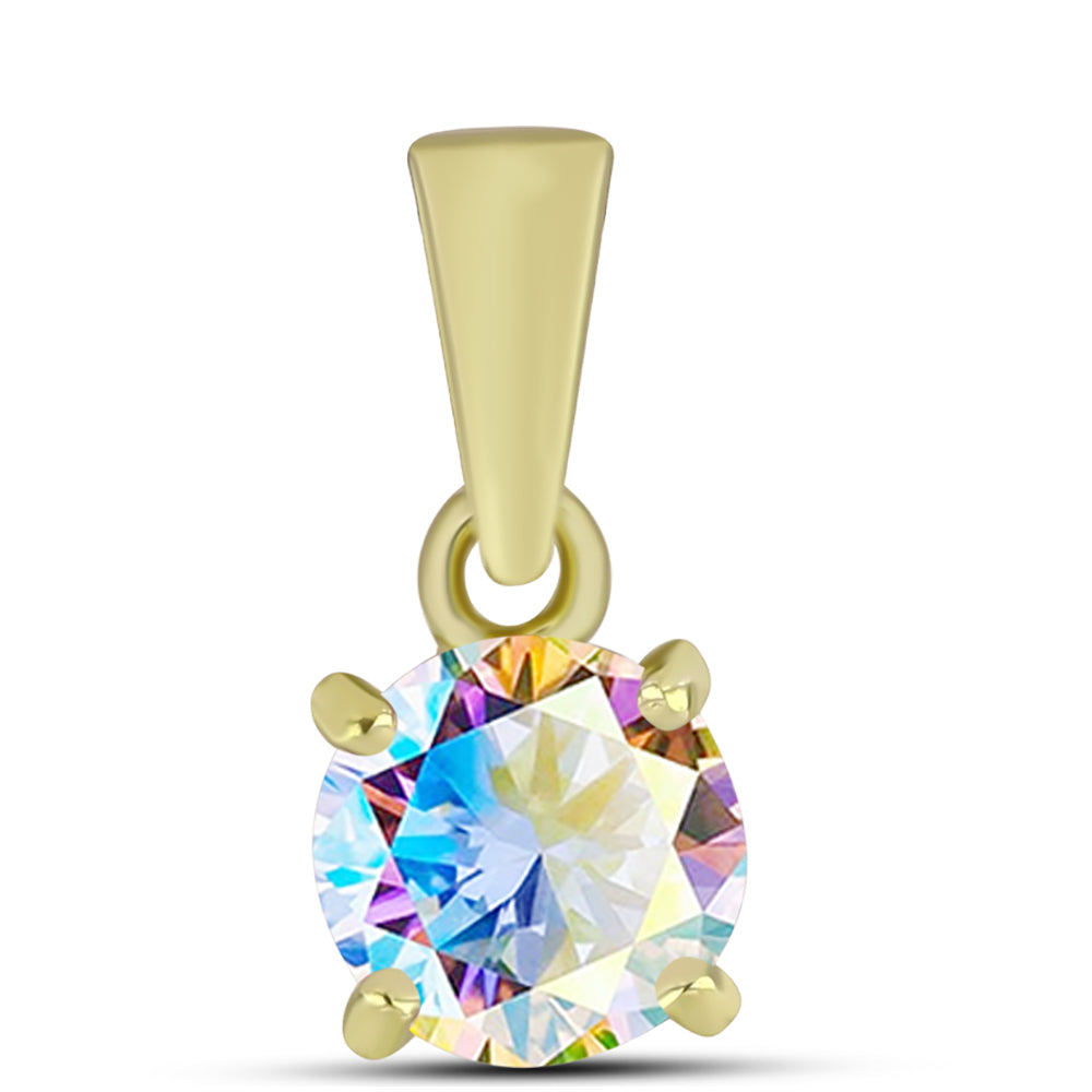 Goldplattierter Silberanhänger mit Eis-Moissanit 1 