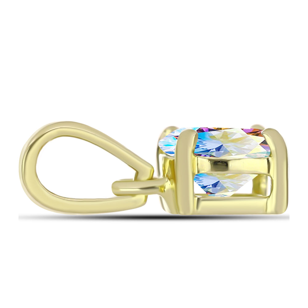 Goldplattierter Silberanhänger mit Eis-Moissanit 2 