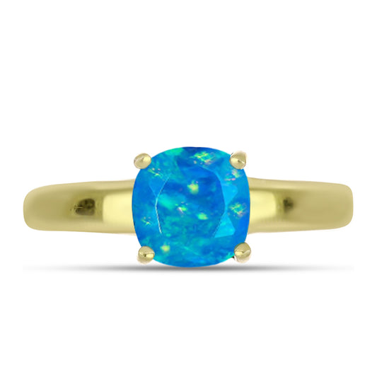 Goldplattierter Silberring mit äthiopischem Paraiba-Blauopal