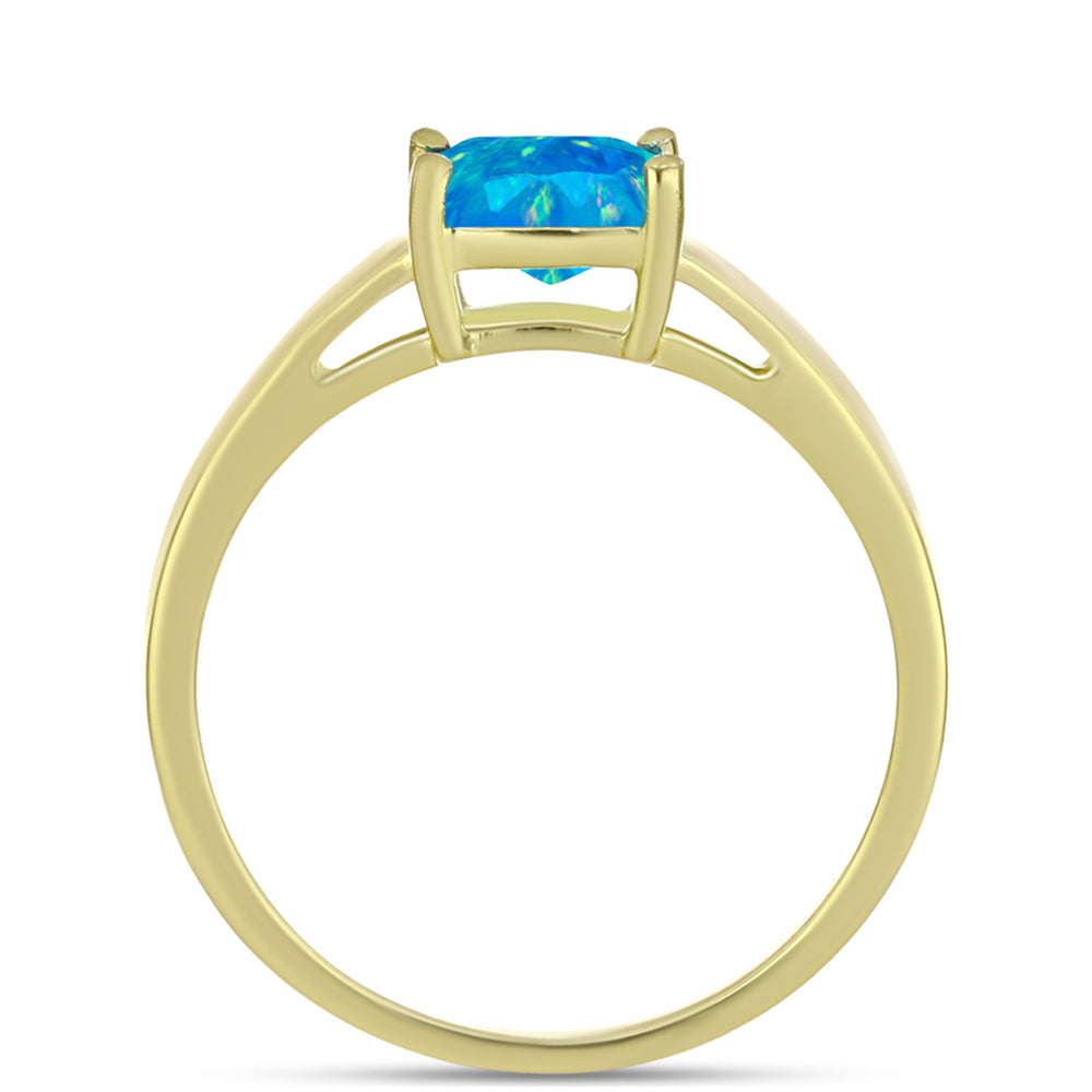 Goldplattierter Silberring mit äthiopischem Paraiba-Blauopal 2 