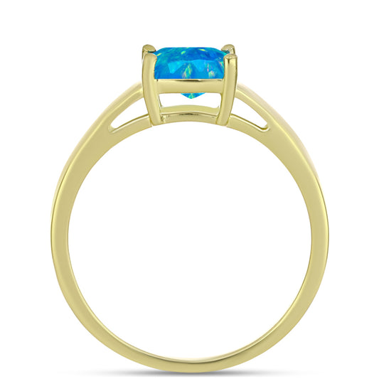 Goldplattierter Silberring mit äthiopischem Paraiba-Blauopal