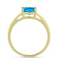 Goldplattierter Silberring mit äthiopischem Paraiba-Blauopal