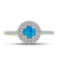 Goldplattierter Silberring mit äthiopischem Paraiba-Blauopal und weißem Topas