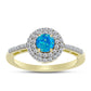 Goldplattierter Silberring mit äthiopischem Paraiba-Blauopal und weißem Topas