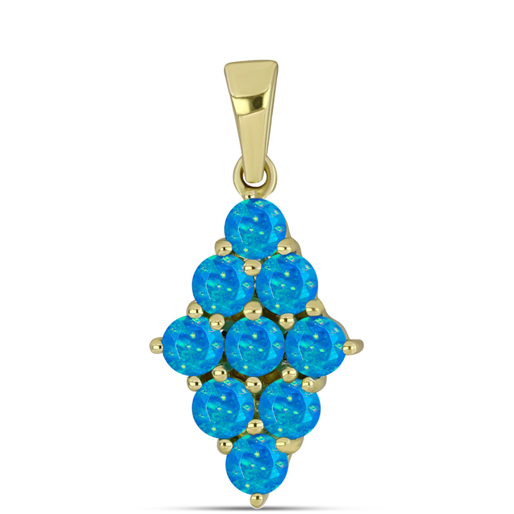 Goldplattierter Silberanhänger mit äthiopischem Paraiba-Blauopal