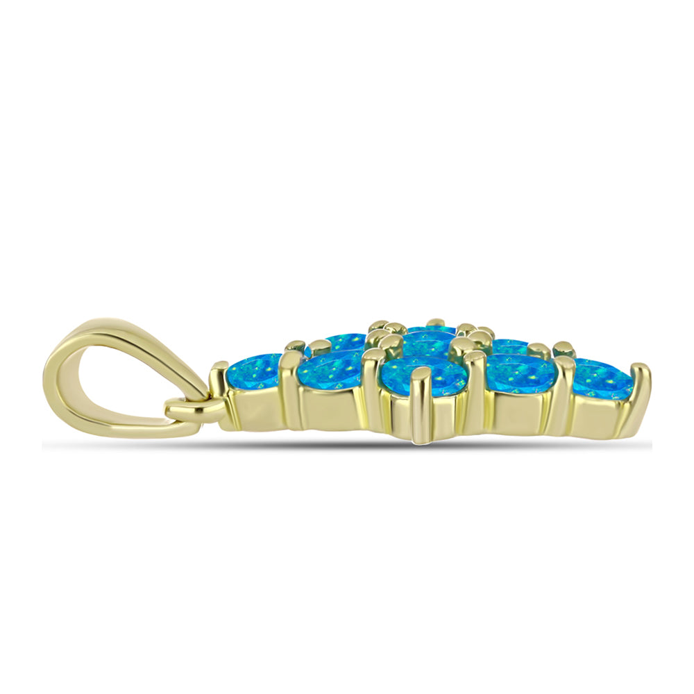 Goldplattierter Silberanhänger mit äthiopischem Paraiba-Blauopal