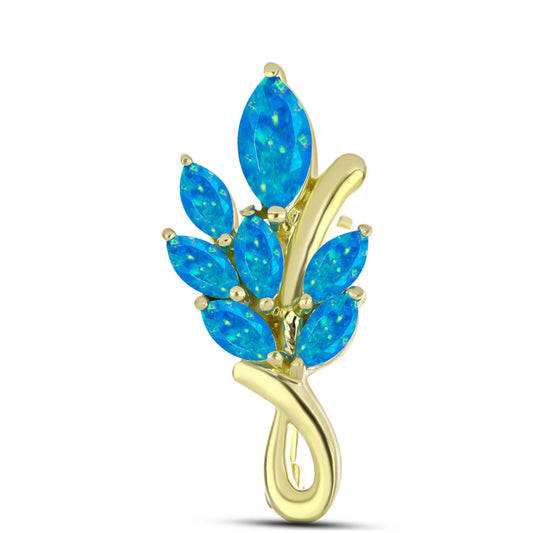 Goldplattierte Silberbrosche mit äthiopischem Paraiba-Blauopal