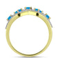 Goldplattierter Silberring mit äthiopischem Paraiba-Blauopal und weißem Topas