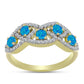 Goldplattierter Silberring mit äthiopischem Paraiba-Blauopal und weißem Topas