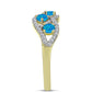 Goldplattierter Silberring mit äthiopischem Paraiba-Blauopal und weißem Topas