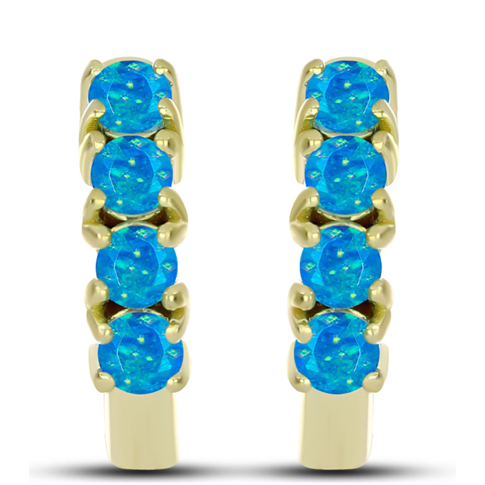 Goldplattierte Silberohrringe mit äthiopischem Paraiba-Blauopal