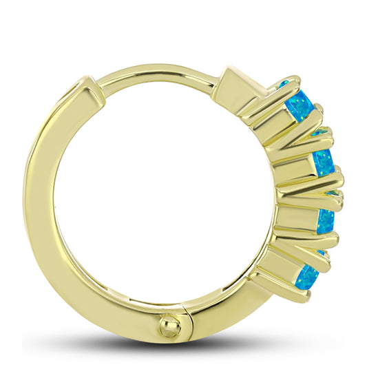 Goldplattierte Silberohrringe mit äthiopischem Paraiba-Blauopal