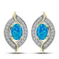 Goldplattierte Silberohrringe mit äthiopischem Paraiba-Blauopal und weißem Topas