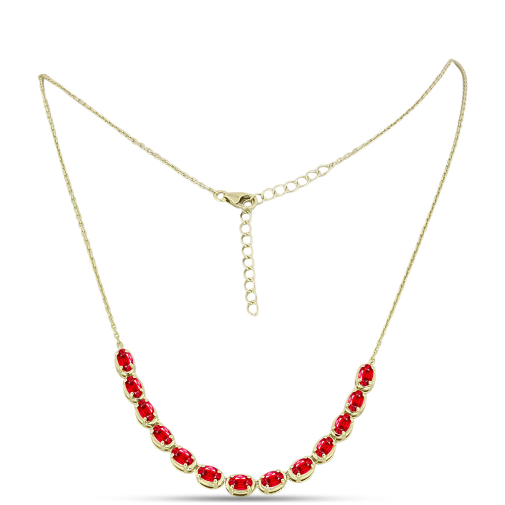 Goldplattierte Silberhalskette mit rotem Achat 1 