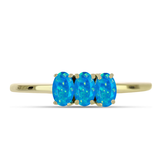 Goldplattierter Silberring mit äthiopischem Paraiba-Blauopal
