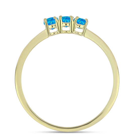 Goldplattierter Silberring mit äthiopischem Paraiba-Blauopal