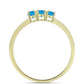 Goldplattierter Silberring mit äthiopischem Paraiba-Blauopal
