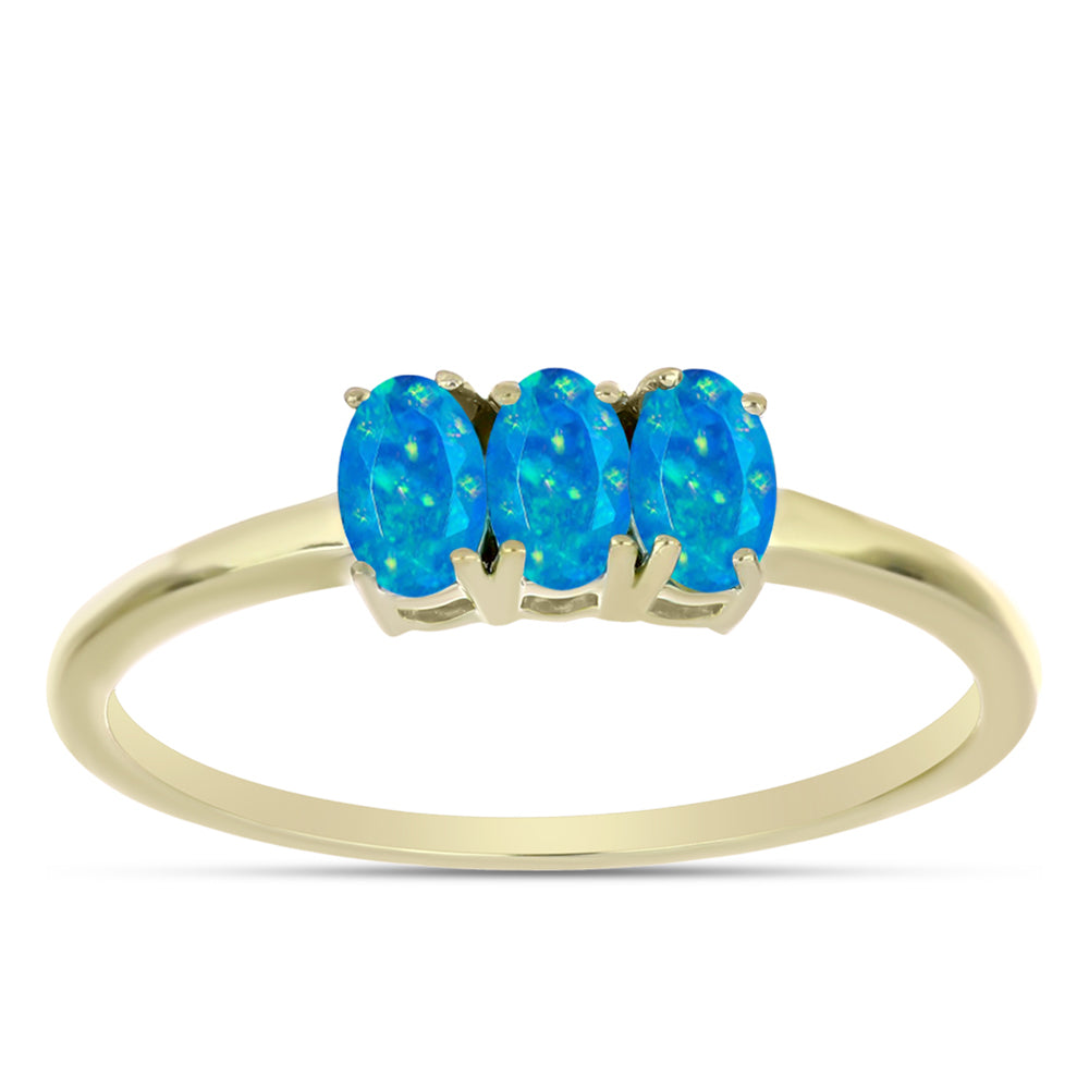 Goldplattierter Silberring mit äthiopischem Paraiba-Blauopal