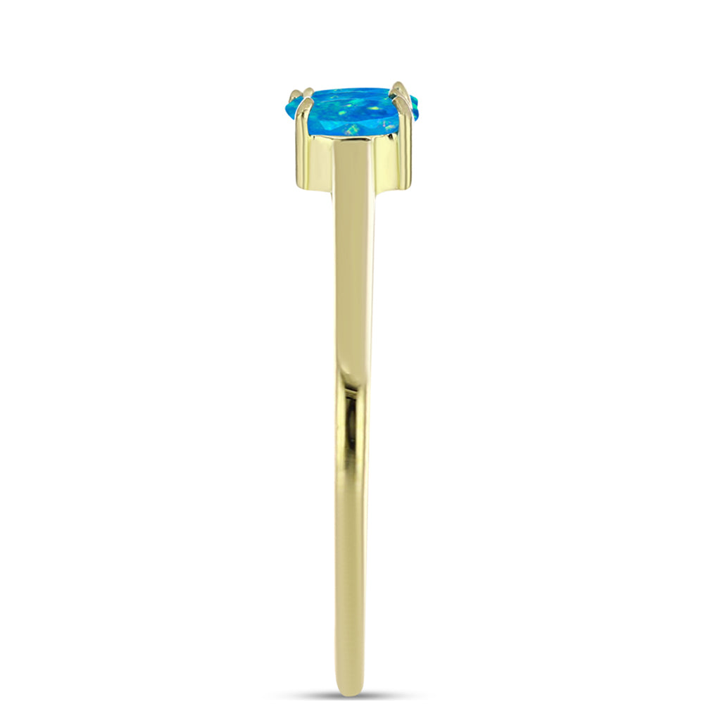Goldplattierter Silberring mit äthiopischem Paraiba-Blauopal
