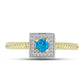 Goldplattierter Silberring mit äthiopischem Paraiba-Blauopal und weißem Topas