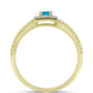 Goldplattierter Silberring mit äthiopischem Paraiba-Blauopal und weißem Topas