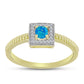 Goldplattierter Silberring mit äthiopischem Paraiba-Blauopal und weißem Topas