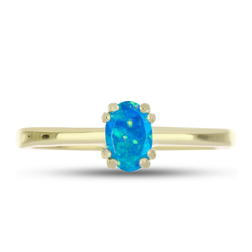 Goldplattierter Silberring mit äthiopischem Paraiba-Blauopal 1 