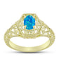 Goldplattierter Silberring mit äthiopischem Paraiba-Blauopal