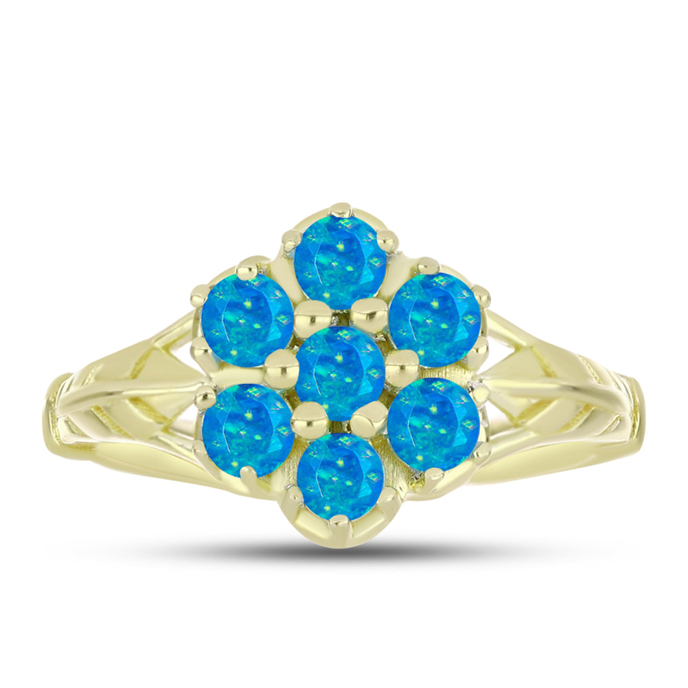 Goldplattierter Silberring mit äthiopischem Paraiba-Blauopal