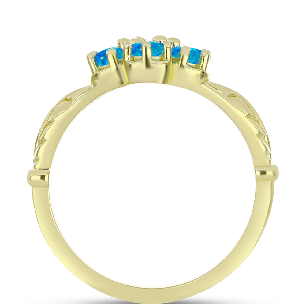 Goldplattierter Silberring mit äthiopischem Paraiba-Blauopal 2 