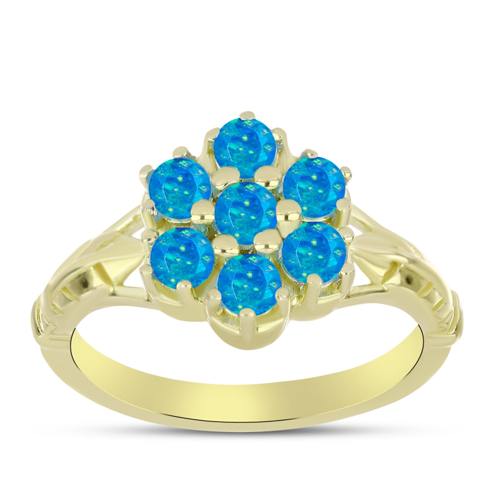 Goldplattierter Silberring mit äthiopischem Paraiba-Blauopal 3 