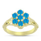 Goldplattierter Silberring mit äthiopischem Paraiba-Blauopal