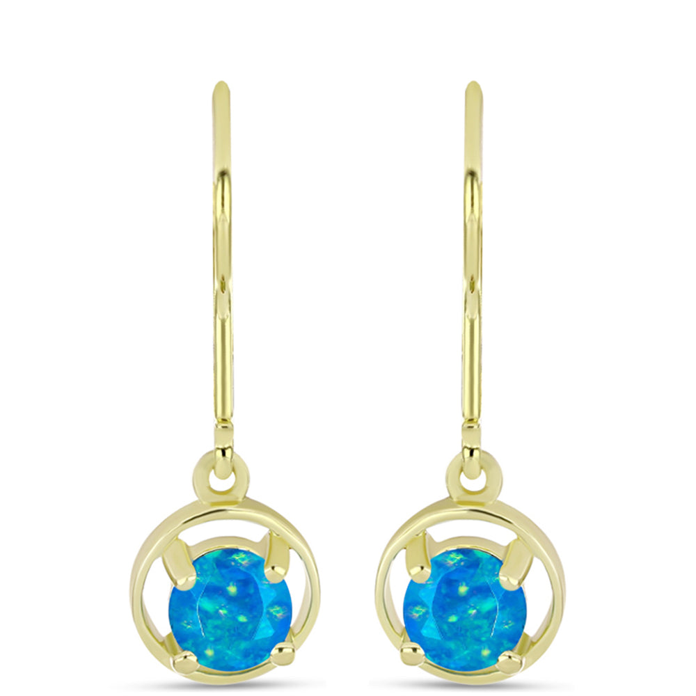 Goldplattierte Silberohrringe mit äthiopischem Paraiba-Blauopal 1 