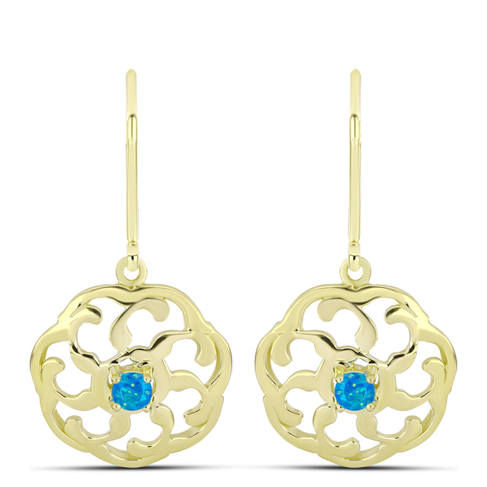Goldplattierte Silberohrringe mit äthiopischem Paraiba-Blauopal